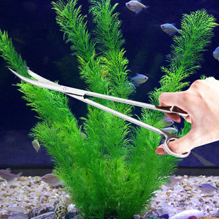 aquascape-tool-กรรไกรตัดแต่งต้นไม้ในน้ำ-ชุดคิตรดน้ำแบบยาวทำจากเหล็กสำหรับตัดหญ้าตู้ปลาถังมีตัวตัดสเตนเลส