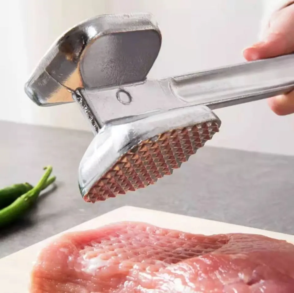 Meat Tenderizer Stainless Steel - Premium Classic Meat Hammer - Kitchen Meat Mallet - Chicken, Conch, Veal Cutlets Meat Tenderizer Tool - Meat