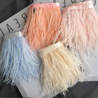 ❡ Colorful 8-10 CM 1 Meter Ostrich Feathers Trim Plumes Ribbon For DIY Wedding Dress Decoration Crafts Accessories Party Clothing