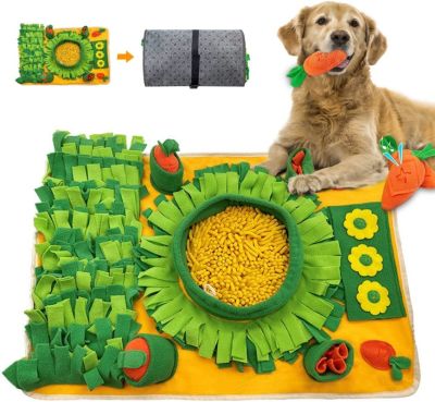 ﹍☽ Dog Snuffle Mat Nose Smell Training Sniffing Pad Cat Dog Puzzle Natural Foraging Skill Toys Pet Slowing Feeding Intelligence Mat