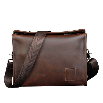 2021Crazy Horse PU Leather Men Briefcase Brand Luxury Mens Messenger Bag Male Laptop Bag Business Fashion Shoulder Bags Travel Bag