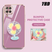 YBD เคสโทรศัพท์อย่างง่ายสำหรับ Samsung Galaxy A12 Nacho M12 A12S F12 A22 4G 5G M22 M23 F22 4G M42 A42 5G M53 M33สเตอริโอพัดหลากสีหมุนได้คลุมทั้งหมดเคสกันกระแทกกล้อง