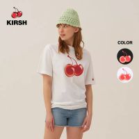 ✕☌ [KIRSH] เสื้อยืดแขนสั้น พิมพ์ลายเชอร์รี่ ขนาดใหญ่ สีขาว