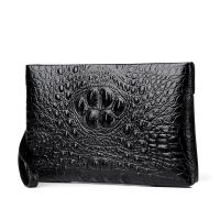 ❈℗ New Bag Mens Crocodile Pattern Clutch Bag Mens Bag Casual Fashion Envelope Bag Clutch Bag Soft Leather Bag Wallet