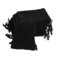 New 100pcsLot 5*7cm Black Velvet Pouch Jewelry Velvet Gift Packaging Bags &amp; Pouches Wedding Birthday Party Drawstring Gift bag