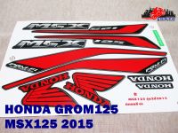 HONDA GROM125 MSX125 GROM MSX year 2015 STICKER “BLACK-RED” // สติ๊กเกอร์ติดตัวรถ สีดำ-แดง