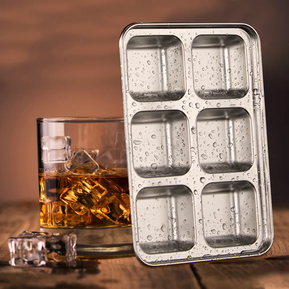 2pcs Ice Cube Trays Silicone Sphere Ice Cube Mold With Lid Large Square Ice  Tray Melt Slowly And Less Dilution For Whiskey Cocktails And Homemade  Freezer Easy Release - Home & Kitchen 