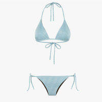 2023ชุดว่ายน้ำบิกินี่สีฟ้าเซ็กซี่พิมพ์ชุดว่ายน้ำสตรี Tankini Beach Wear โพลีเอสเตอร์ Push Up ขนาดใหญ่หญิง Beach