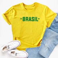 Brasil เสื้อยืดผู้หญิงผู้ชายบราซิล Tee บราซิลพิมพ์ Tshirt โปรตุเกสกรุณาฝ้ายแขนสั้นเสื้อ Aesthetic เสื้อผ้า S-5XL