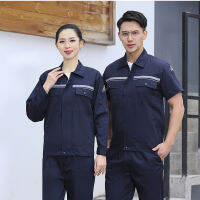 2021 Summer Working Suit Reflective Work Clothes Men Women Anti-Static Electric Factory Gas Station Workshop Durable Uniforms4XL