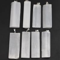 Natural Stone Selenite Plaster Pendant Tourmaline Rock Mineral Reiki Healing Energy Charms DIY Necklace Making Free Shipping