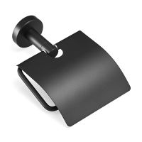 X7YF Toilet Paper Holder Bathroom Concise Black Wall Mount Stainless Steel Roll Paper Holders