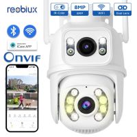 Reobiux Wifi PTZ กล้อง8MP เลนส์คู่ IP Cam กลางแจ้งเฝ้าระวังกล้องวงจรปิดป้องกันความปลอดภัยกล้องเลนส์คู่กับ ICsee App