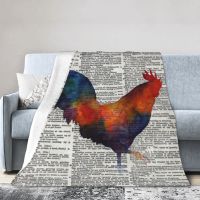 Ready Stock Colorful Rooster On Vintage Dictionary Hailey E Herrera Blanket Bedspread On The Bed Bed Set Sofa Cover Sofa Bed