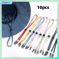 ADAM 10pcs 70ซม. ค่ะ สายรัดคางหมวก มัลติฟังก์ชั่นการใช้งาน ป้องกันการสูญหาย สายรัดหมวกกันลม คุณภาพที่ดี ถอดออกได้ สายหมวกโซ่ หมวกกันแดดหมวก