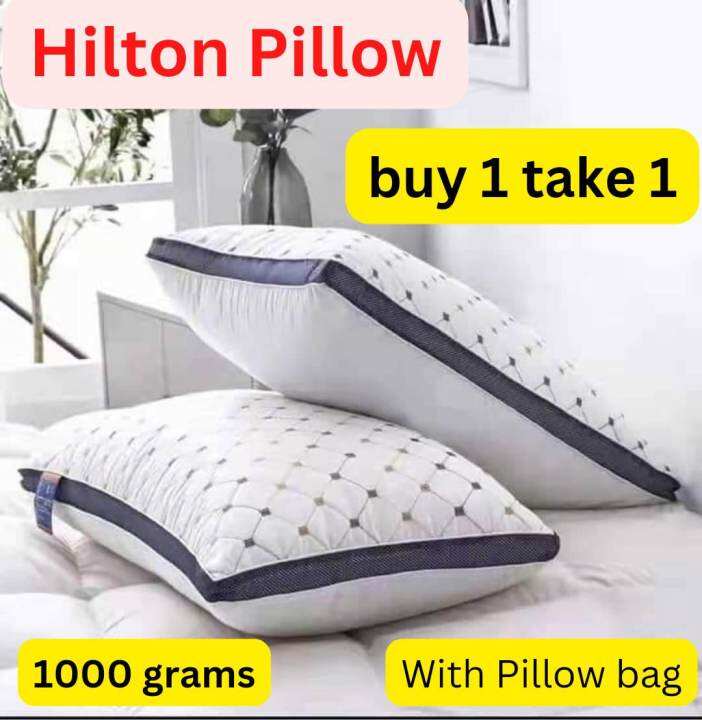 Luxury HILTON Pillow 1000Grams Double Lining 3D Embossed / Quilted