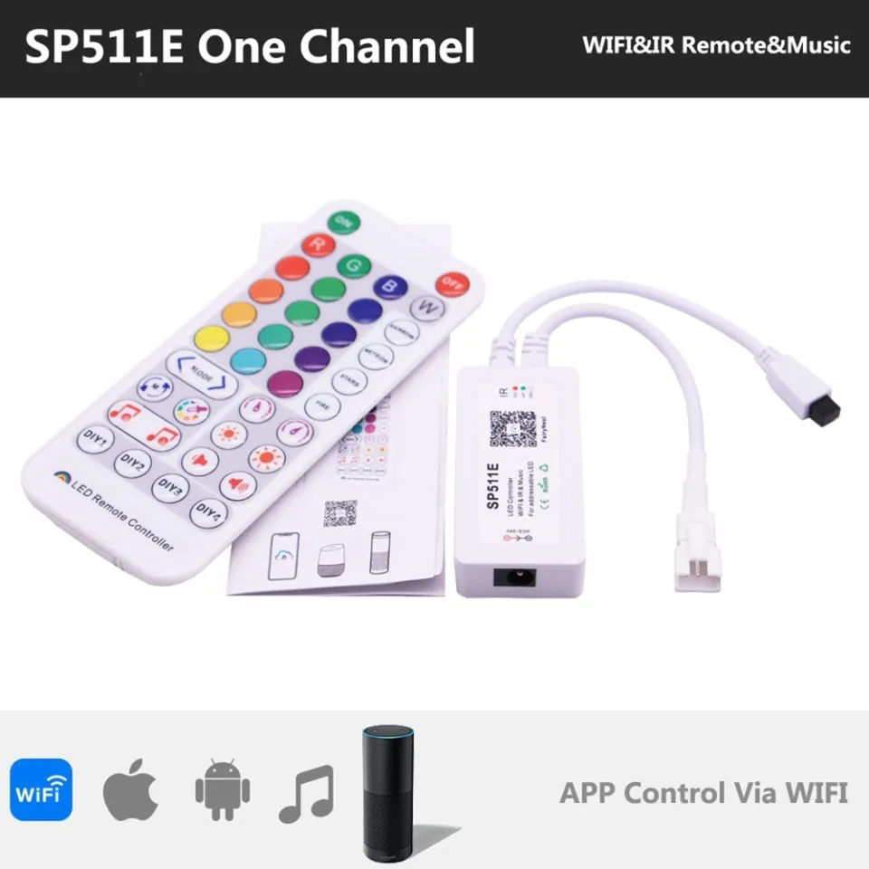 SP511E LED WiFi Light Controller for WS2812b WS2811 SK6812 Addressable  Pixel RGB Strip Dual Output Alexa Smart Voice APP Control - AliExpress