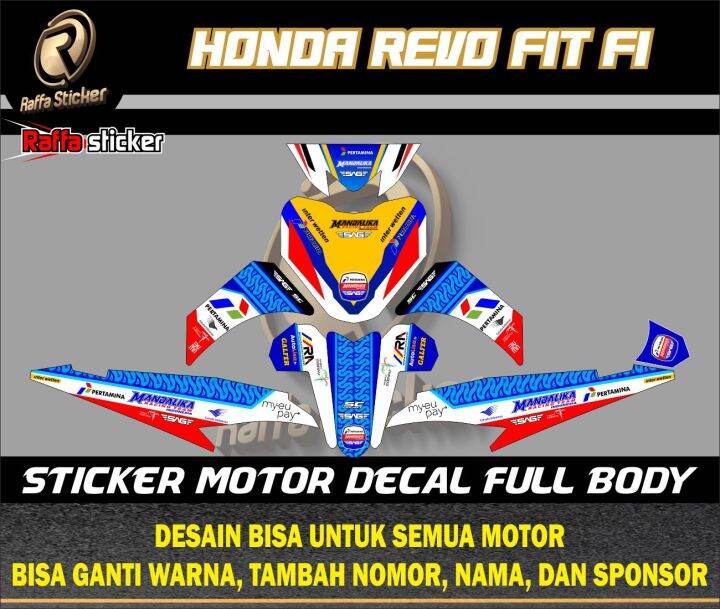 Decal Motor Revo Fit Fi Full Body Stiker Motor Honda Revo Fit Fi Mandalika Decal Motor Revo Fit