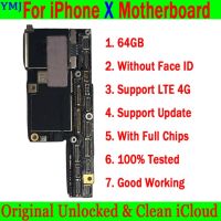 ปลดล็อคสำหรับเมนบอร์ด X ที่มี/ไม่มีรหัสใบหน้าฟรี Icloud 100% ทดสอบ Logic Board 64Gb 256Gb รองรับ Updatelte 4G