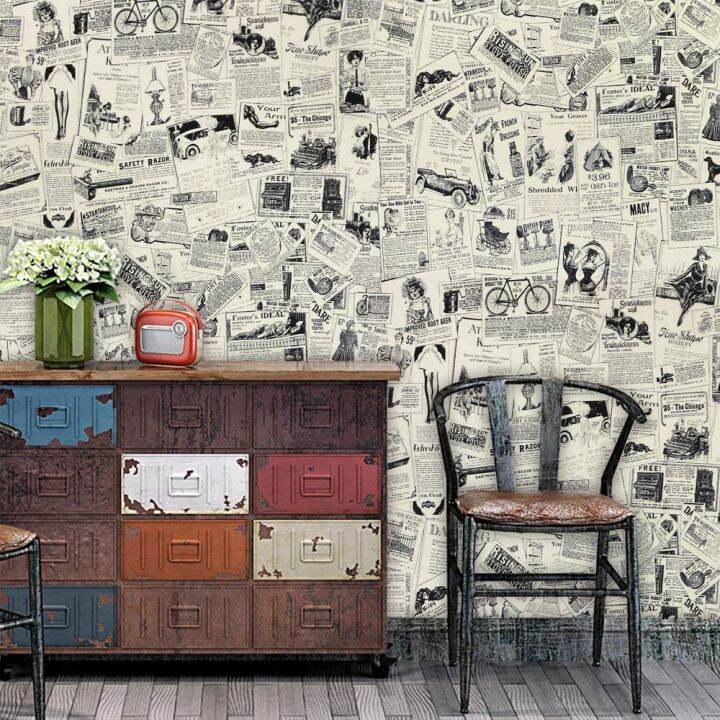 vintage-newspaper-peel-and-stick-wallpaper-decorative-wall-sticker-waterproof-vinyl-self-adhesive-shelf-drawer-liner-home-decor