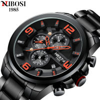 NIBOSI Watch Men nd Luxury Stainless Steel Waterproof Quartz Fashion Business Luminous Metal Mens Watches Relogio Masculino