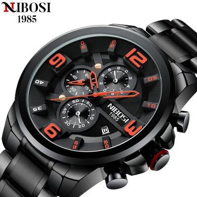 NIBOSI Watch Men nd Luxury Stainless Steel Waterproof Quartz Fashion Business Luminous Metal Mens Watches Relogio Masculino
