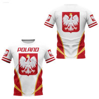 2023 NEW Polish National Flag Symbol O-neck Unisex Short Sleeved Street Clothing Casual T-shirt brand new T-shirt