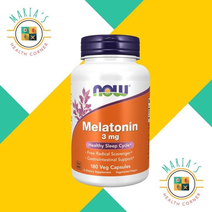 Now Foods Melatonin 3 Mg 180 Veg Capsules Exp Date Jul 2025 Lazada Ph