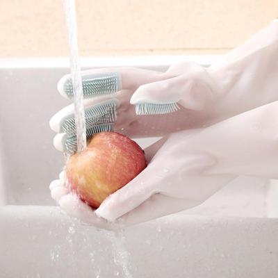 Professional Dishwashing Gloves Fingertip Brushes Thick High Toughness Household Gloves Kitchen Supplies Safety Gloves
