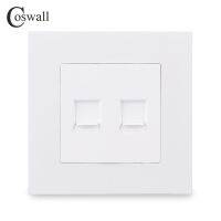 【NEW Popular89】 COSWALL SimplePC แผง Wall2 Gang CAT5E RJ45อินเทอร์เน็ต OutletDataWhite ทองสีเทา E20 Series