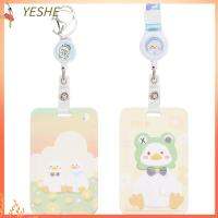 YESHE 2Pcs เป็ดและเป็ด ห่วงโซ่กุญแจ พลาสติกสำหรับตกแต่ง ม้วนป้าย ของใหม่ ที่ใส่บัตรประชาชน ออฟฟิศสำหรับทำงาน