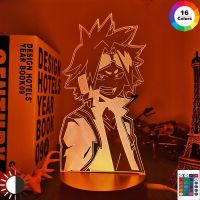 Anime Led Lamp My Hero Academia Denki Kaminari for Bedroom Decor Birthday Gift Manga Gadget My Hero Academia Denki 3d Light Ceiling Lights