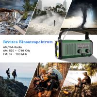 Portable Radio 10000Mah Solar Hand Crank Cell Phone Charger Emergency Radios AM/FM LED Flashlight Outdoor Indoor Light Night