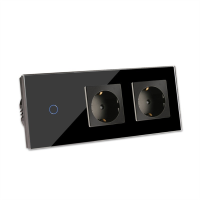 Bingoelec Black Light Touch Sensor Switch and CAT6 Rj45 Socket with Crystal Glass Panel Home Improvement
