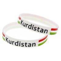 1 PC Kurdistan Silicone Bracelet Debossed Flag Logo White Bangle Replacement Parts