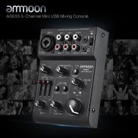 ammoon AGE03 5-Channel Mini Mic-Line Mixing Console Mixer with USB Audio Interface Built-in Echo Effect USB Powered for Recording DJ Network Live Broadcast Karaoke