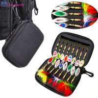 LA【ready Stock】16Pcs Fishing Lures Spinner Spoon Set Escape Prevention Treble Hooks With Storage Bag For Trout Bass Salmon【cod】