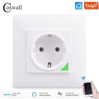 COSWALL Zigbee 3.0 Tuya ปลั๊กอียูติดผนังพร้อมสวิตช์จับเวลาไฟหลังเปิด/ปิดทำงานกับ Alexa Google Home ยานเดกซ์อลิซ J85 Smartthings