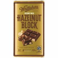 Whittakers Chocolate Bar Creamy Milk Hazelnut Block  ช็อกโกเเลตเเท้นำเข้าจากนิวซีแลนด์ น้ำหนัก 250 กรัม exp.21/09/23