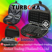 ?รับประกัน 1 ปี?TURBORA 3 in 1 เครื่องทำวาฟเฟิล/แซนด์วิช/ขนมปังปิ้ง