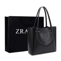 ZARAˉ ZARAˉ✶▨ สินค้าคุณภาพกระเป๋าผู้หญิง2022กระเป๋าโท้ทใหม่สีดำ Minimalist Commuter สูง-ความจุกระเป๋าช้อปปิ้งกระเป๋าสะพายไหล่