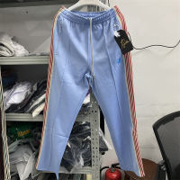 ใหม่แฟชั่น AWGE Needles Sweatpants Men Women Stripe Butterfly Pants Trousers