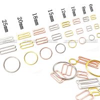 20pcs/lot 6mm 25mm Metal Bra Rings and Sliders Strap Adjusters buckles Underwear Sliders Rings Clips For Lingerie Adjustment