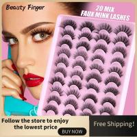 BEAUTY FINGER 20คู่ขนปุยนุ่มพิเศษสำหรับผู้หญิงขน3D ขนมิงค์เทียมขนตาเครื่องมือยืดขยายธรรมชาติ