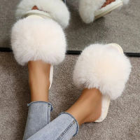 2022 New Woman Slippers Winter Simple Word Fur Flats Soft Home Women Slippers Faux Fur Warm Bedroom Leisure Female Shoes