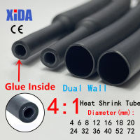 【CW】1Meter 4:1 Heat Shrink Tube With Glue Thermoretractile Heat Shrinkable Tubing Dual Wall Heat Shrink Tubing 6 8 12 16 24 40 52 72