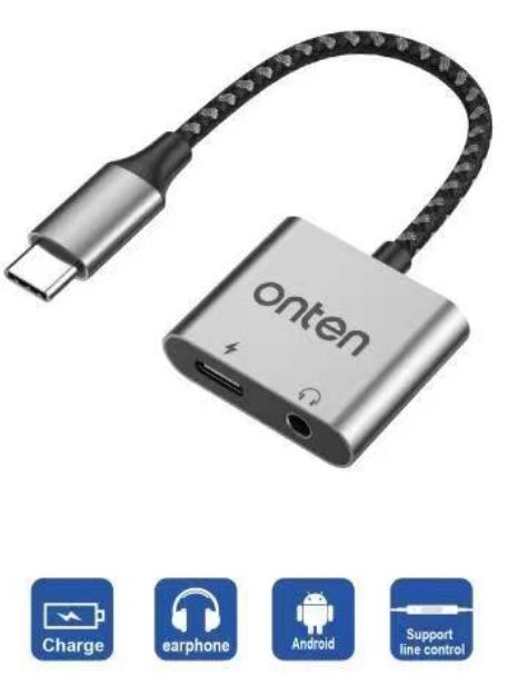 ONTEN Newๆๆๆ 2in1 Type-c to 3.5mm and Charging (QC) Adapter OTN-289