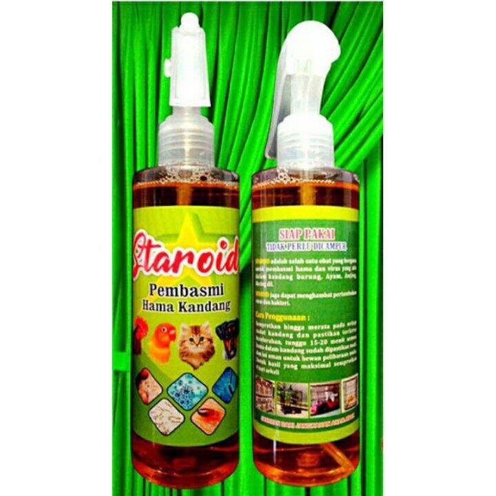 1 BOTOL STAROID SPRAY OBAT PEMBASMI HAMA KANDANG HEWAN AYAM KUCING ANJING BURUNG KELINCI 250ML