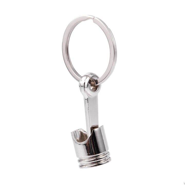 trendy-car-engine-piston-keyring-chain-keychain-key-fob-silver