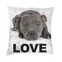 Staffordshire Bull Terrier Dog Love โยนหมอนกรณีตกแต่งบ้านสัตว์เบาะรองนั่งโซฟารถปลอกหมอนพิมพ์